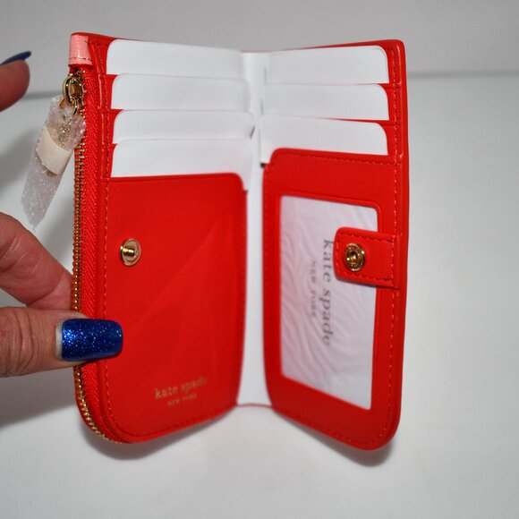 kate spade Devin SMALL Slim Bifold Wallet in Setting Sun #KL619 NWT - Picture 2 of 4